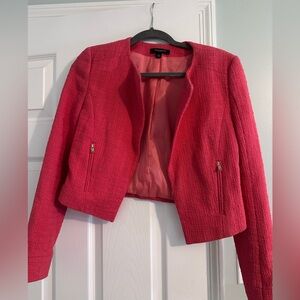 Pink crop jacket from Ann Taylor.